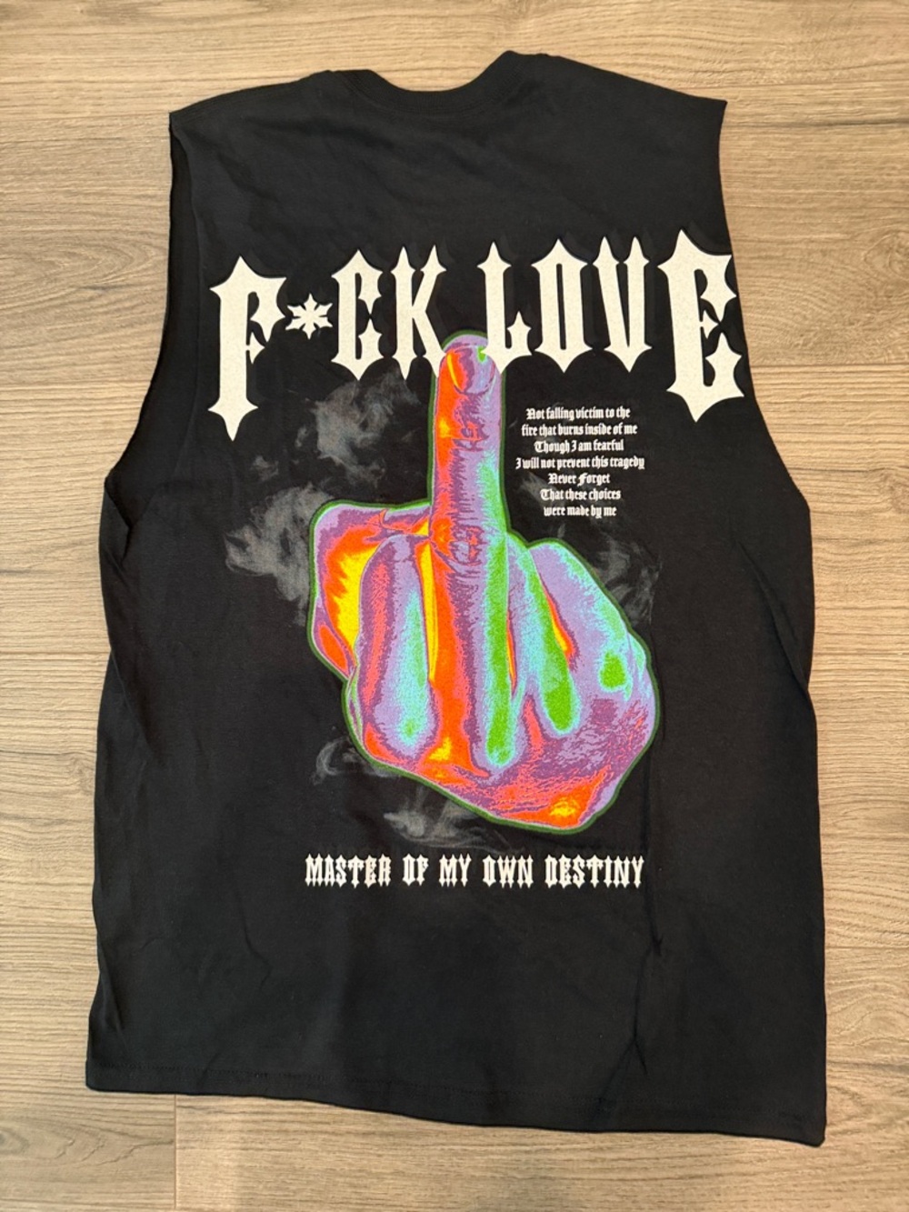 NovaMen F*CK LOVE Master Of My Own Destiny Muscle Tee Men’s Size Large